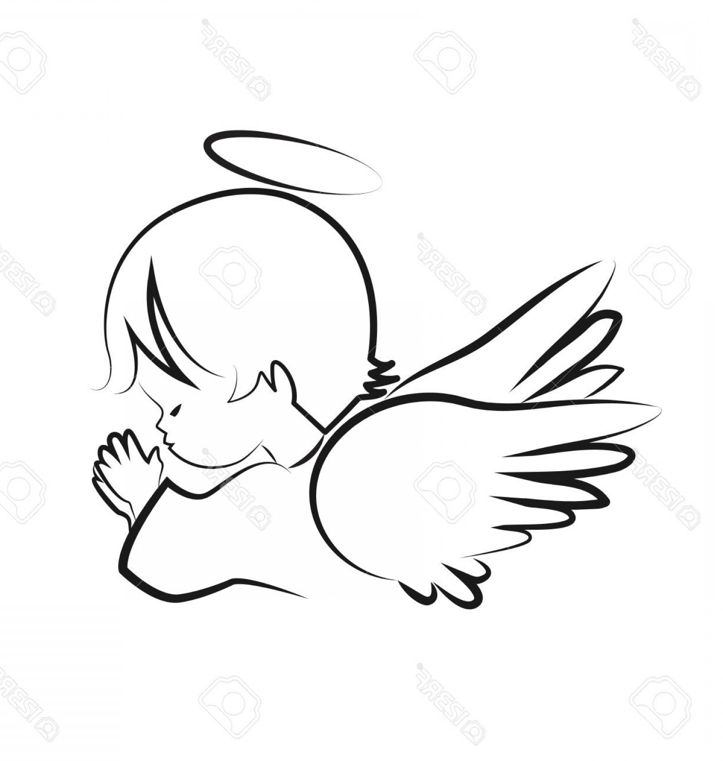 1482x1560 Photostock Vector Praying Angel Child Believe Icon Vector Symbol