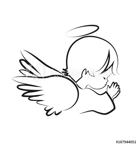 475x500 Praying Angel Child, Believe Icon Vector