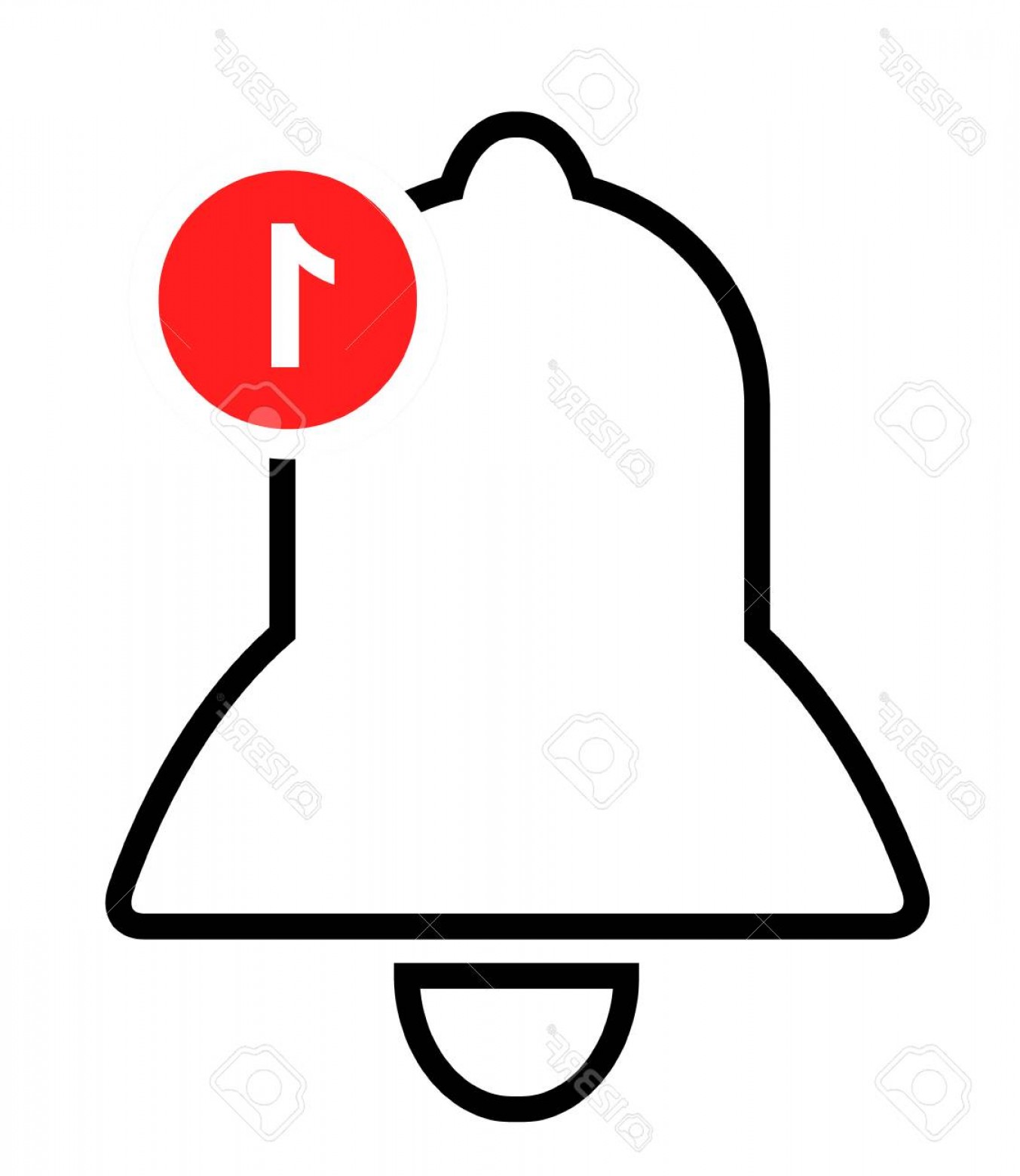 1353x1560 Photostock Vector Notification Icon Vector Bell With A Red Circle