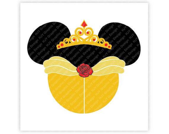 570x452 Disney Beauty Belle Princess Icon Minnie Mickey Mouse Etsy