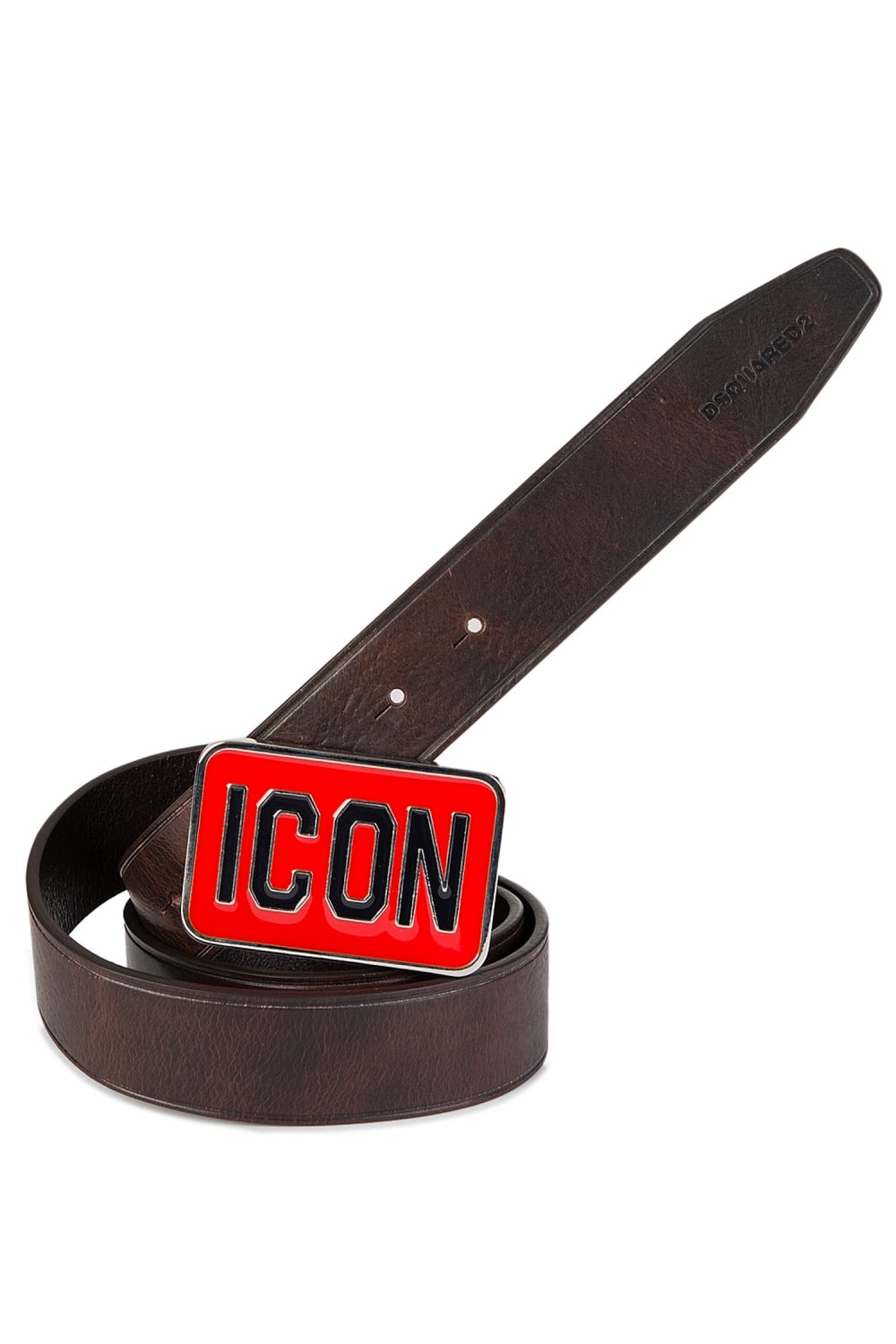 1000x1500 Dsquared Rectangular Buckle 'icon' Belt Brown