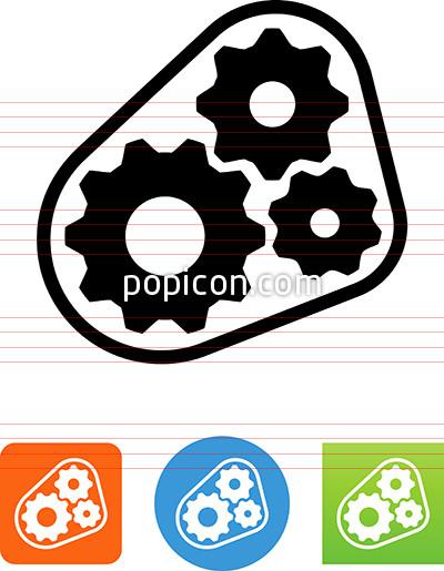 400x515 Gears With Belt Icon