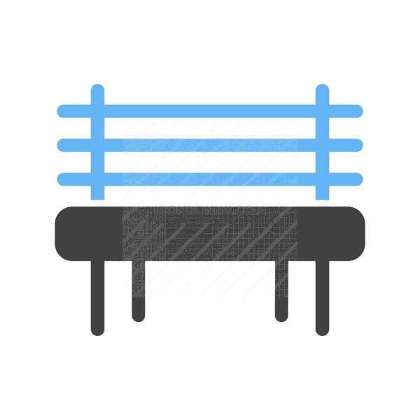 600x600 Garden Bench Blue Black Icon