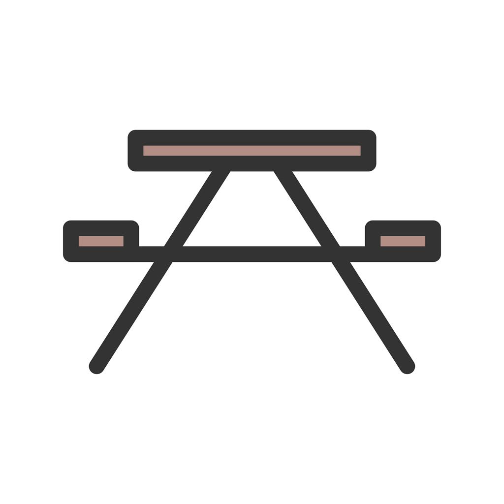 1024x1024 Wooden Bench Line Filled Icon