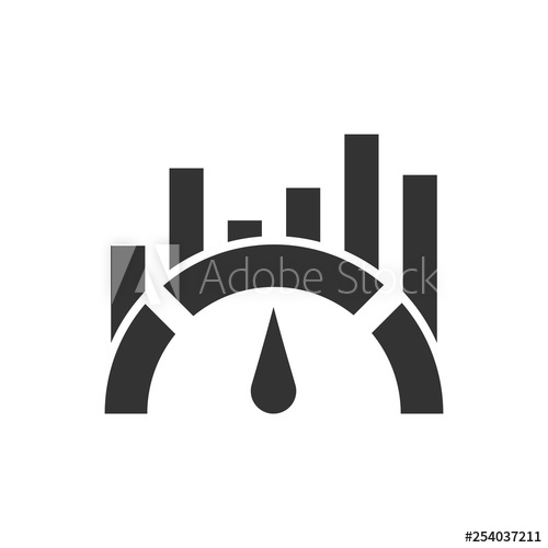 500x500 Benchmark Measure Icon In Flat Style Dashboard Rating Vector