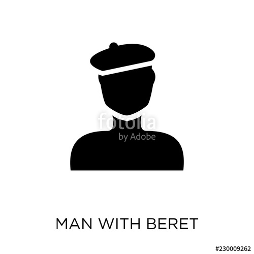 500x500 Man With Beret Icon Man With Beret Symbol Design From People