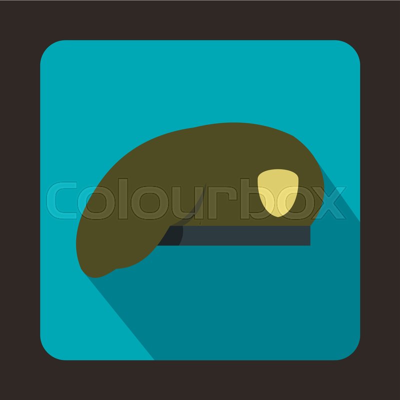 800x800 Army Beret Icon In Flat Style With Stock Vector Colourbox