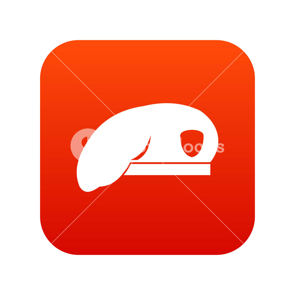1000x1000 Military Beret Icon Digital Red For Any Design Isolated On White