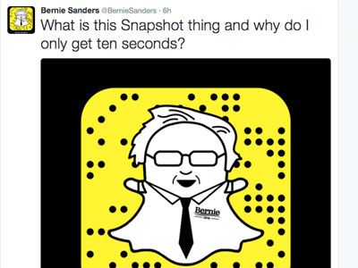 400x300 Bernie Sanders Is On Snapchat Adweek
