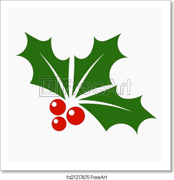 561x581 Free Art Print Of Holly Berry Icon Holly Berry Icon Christmas