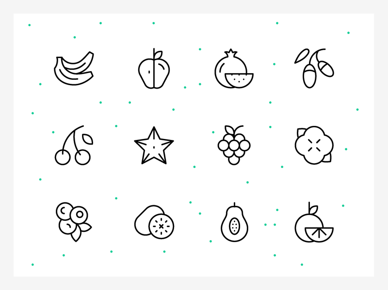 800x599 Minimal Fruit And Berry Icons