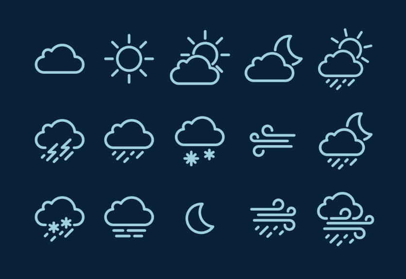 836x575 Best Weather Forecast Icon Sets Decolore Net