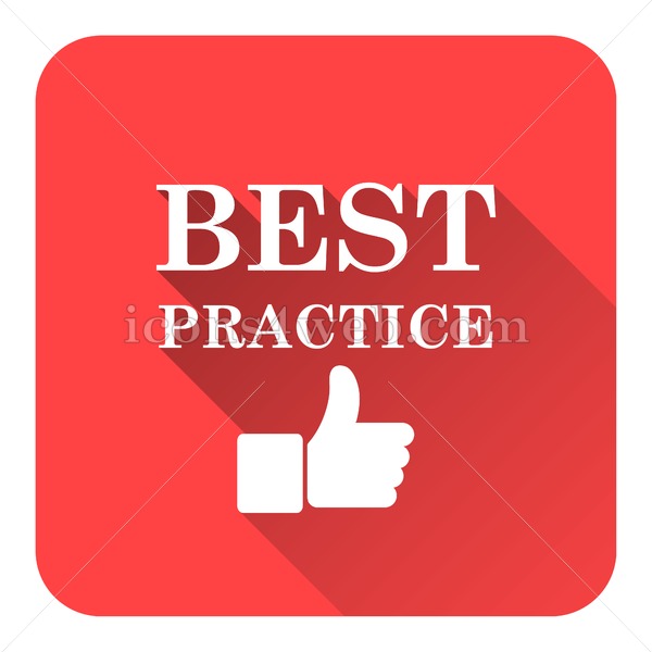 600x600 Best Practice Flat Icon With Long Shadow Vector