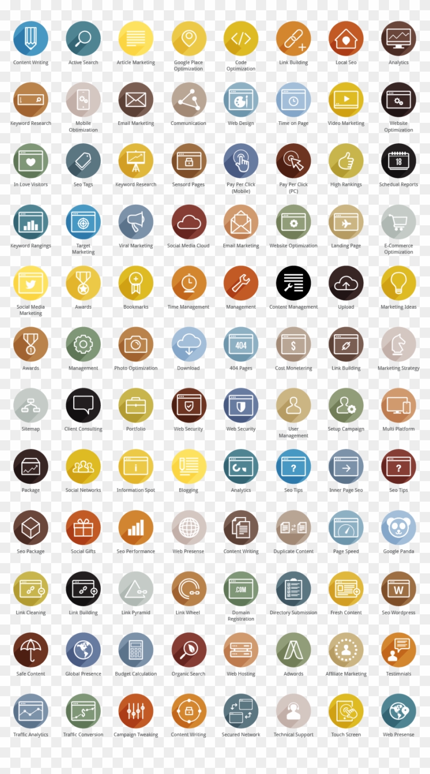 840x1512 Seo Colored Icons Web Design Icon, App Ui Design, Free