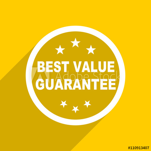 500x500 Yellow Flat Design Best Value Guarantee Modern Web Icon For Mobile