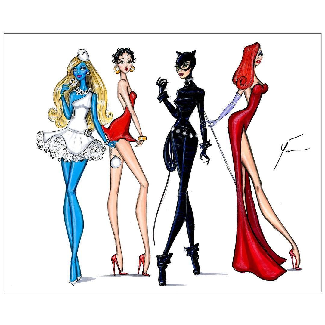 Cartoon Icons Smurfette, Betty Boop, Catwoman Jessica Rabbit 1080x1080 Cartoon Icons Smurfette, Betty Boop, Catwoman Jessica Rabbit