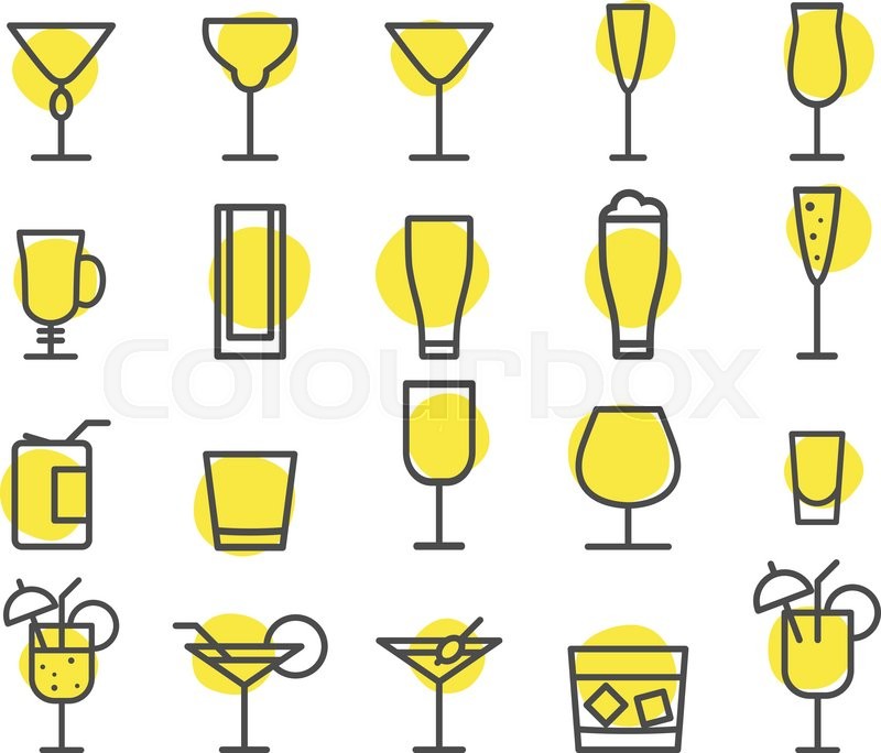800x684 Beverage Icons Set Cocktail, Drinks Stock Vector Colourbox