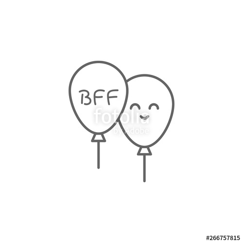 500x500 Bff, Balloon, Smile Icon Element Of Friendship Icon Thin Line