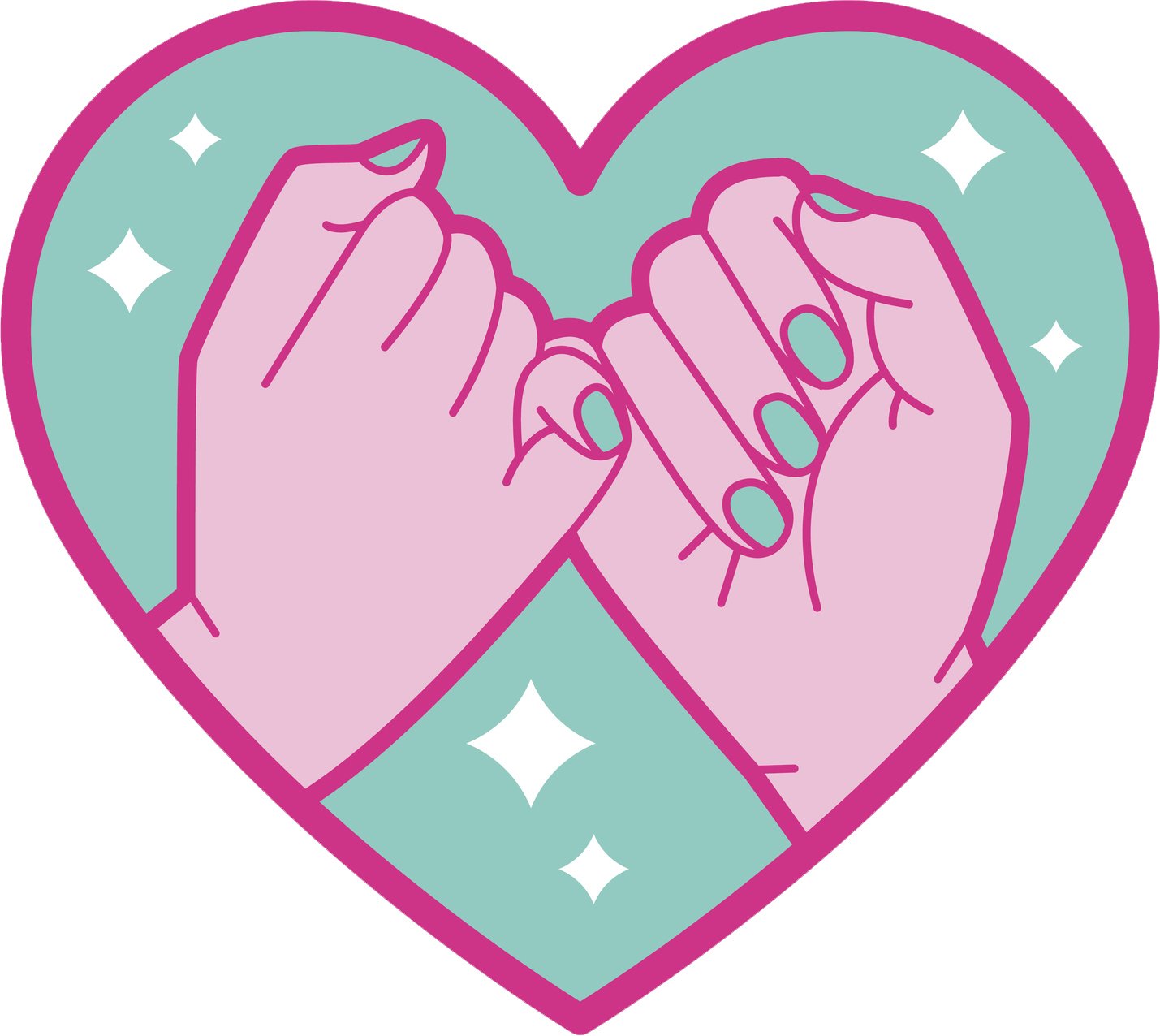 1429x1276 Pretty Girly Pink Teal Pinky Promise Bff Heart Icon