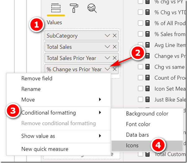 602x523 Conditional Formatting Using Icons In Power Bi