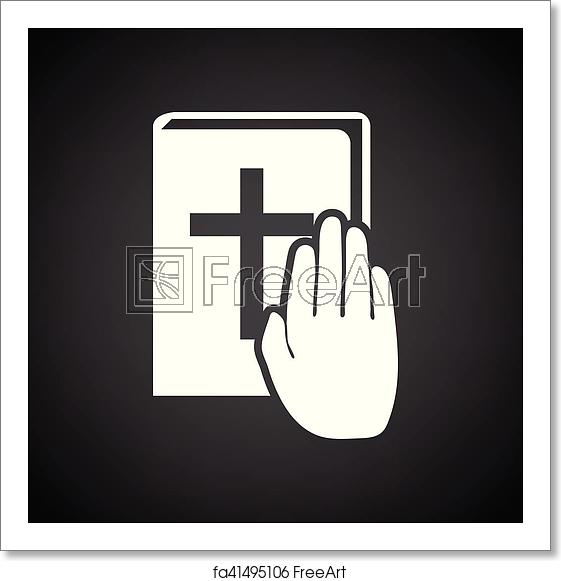 561x581 Free Art Print Of Hand On Bible Icon Hand On Bible Icon Black