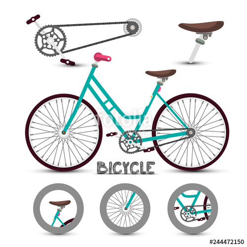 500x500 Bike Symbol Bicycle Icon With Parts Vector Illustration Stock