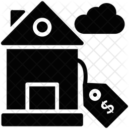 256x256 House Bid Icon Of Glyph Style