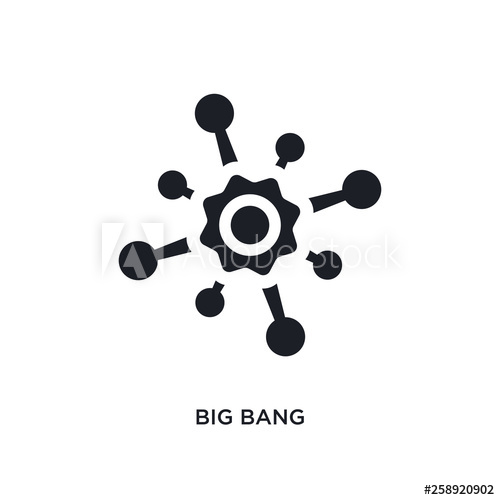 500x500 Black Big Bang Isolated Vector Icon Simple Element Illustration