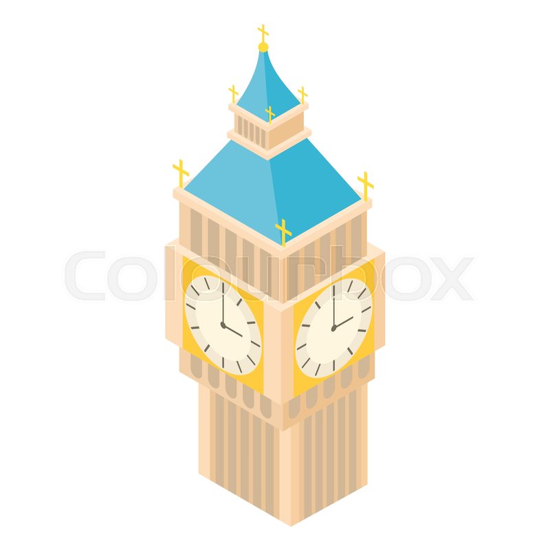 800x800 Big Ben Icon In Cartoon Style Isolated Stock Vector Colourbox