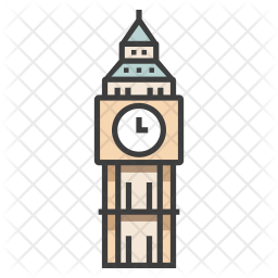 256x256 Big Ben Clock Icon Of Colored Outline Style