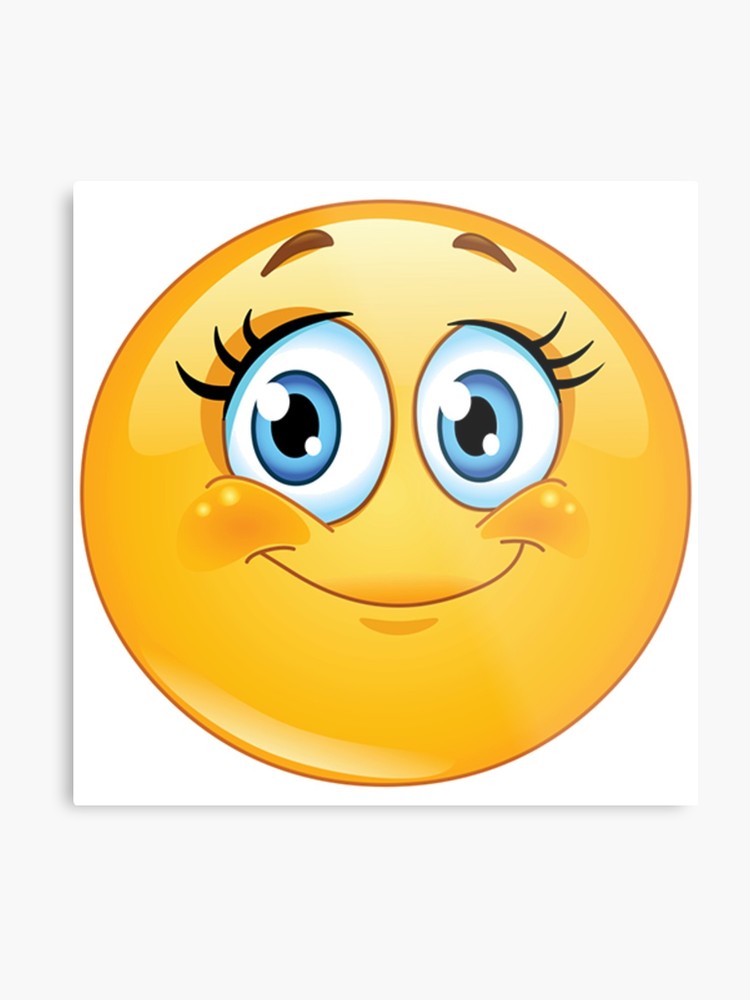 750x1000 Smiley Face Big Eyes Metal Print