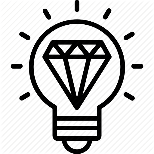 512x512 Big Idea, Diamond Inside Light Bulb, Excellent Idea, Great Idea