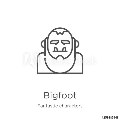 500x500 Bigfoot Icon Vector From Fantastic Characters Collection Thin
