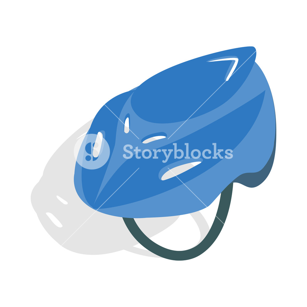Blue Bike Helmet Icon In Isometric Style On A White Background 1000x1000 Blue Bike Helmet Icon In Isometric Style On A White Background
