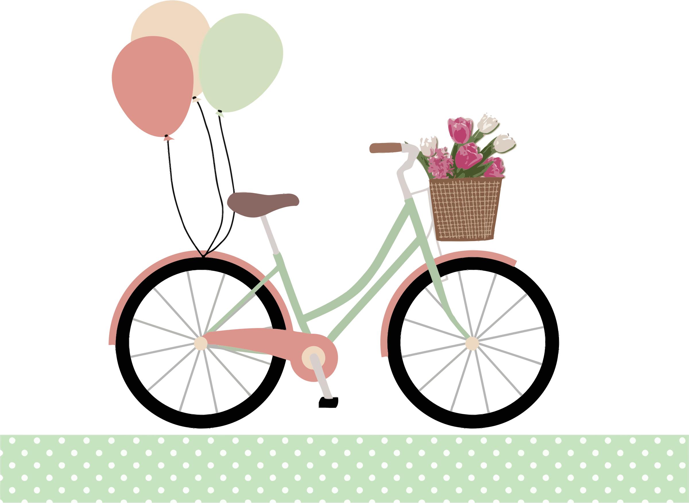 2400x1751 Bicycle With Balloons Icons Png