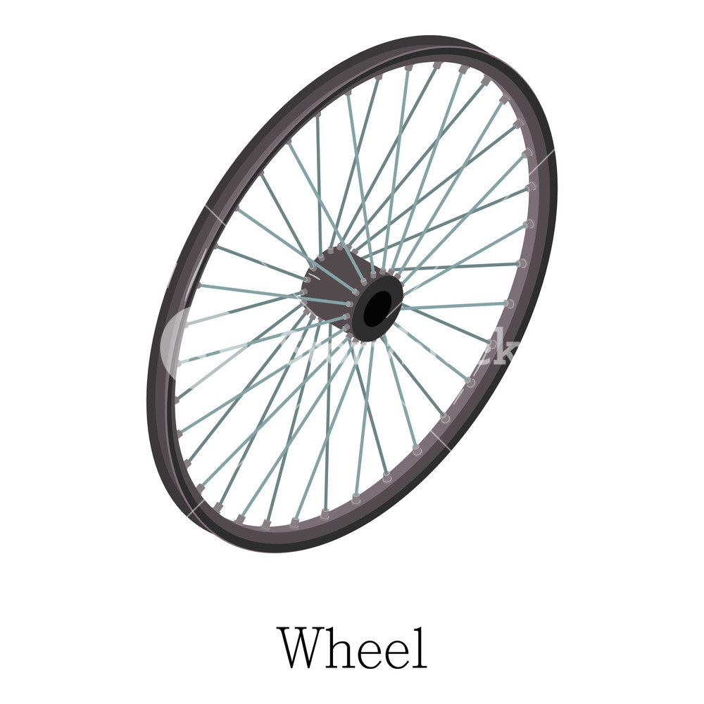 1000x1000 Wheel Bicycle Icon Isometric Illustration Of Wheel Bicycle Vector