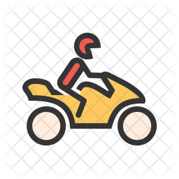 256x256 Biker Icon Of Colored Outline Style