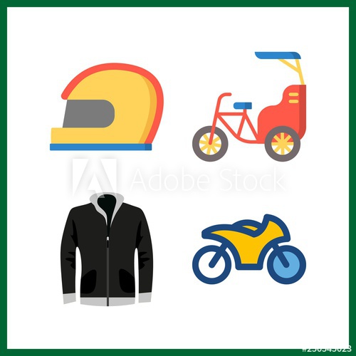 500x500 Biker Icon Vector Illustration Biker Set Bike And Helmet Icons