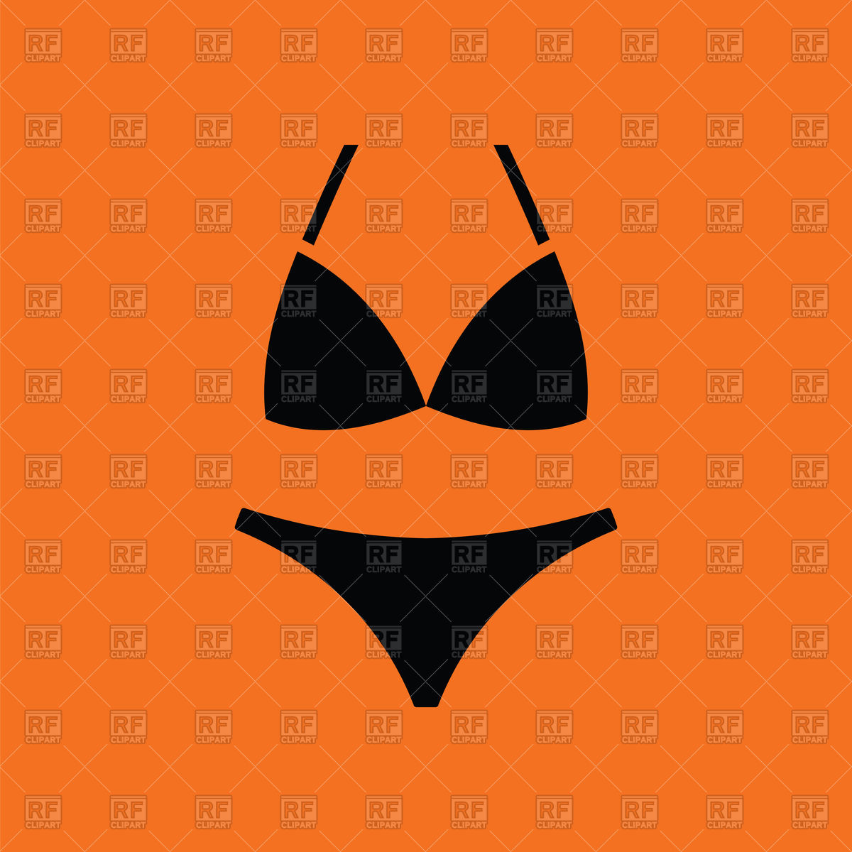 1200x1200 Bikini Icon On Orange Background Vector Image Of Icons And Emblems
