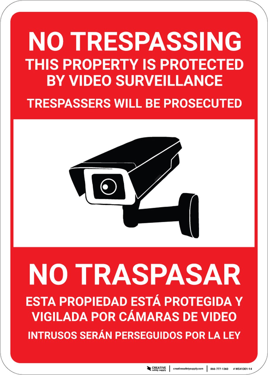 915x1280 Bilingual Spanish No Trespassing With Camara Icon