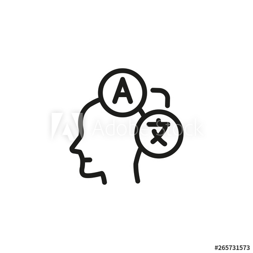 500x500 Translator Line Icon Person, Interpreter, Bilingual Foreign