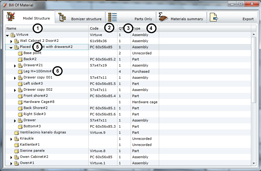 853x560 Bomizer User Interface Of The Bill Of Materials Generator