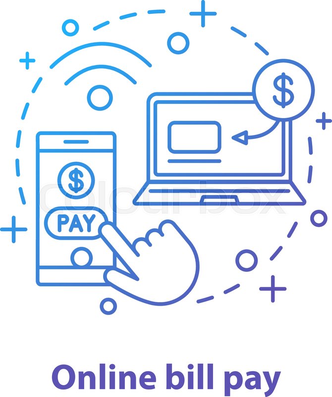 670x800 Online Bill Pay Concept Icon Internet Stock Vector Colourbox