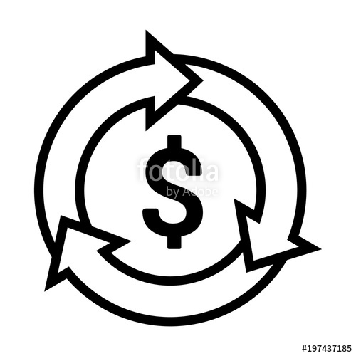 500x500 Automatic Bill Payment Or Revenue Cycle Management Line Art Vector