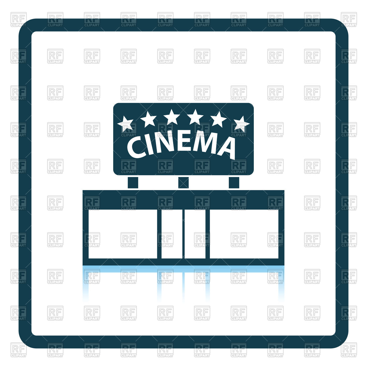 1200x1200 Cinema Entrance With Billboard Icon Vector Image Of Icons