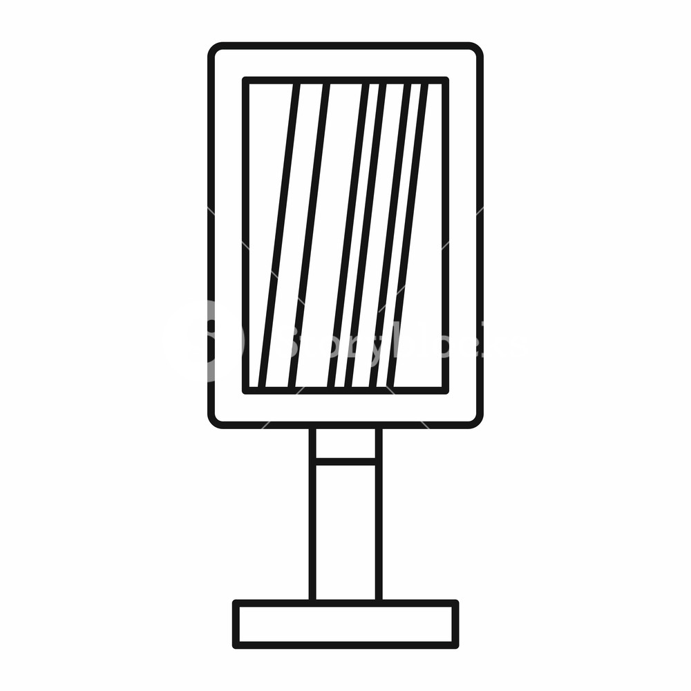 1000x1000 Vertical Blank Billboard Icon In Outline Style Isolated On White