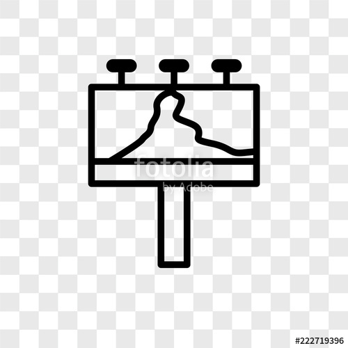 500x500 Billboard Icons Isolated On Transparent Background Modern