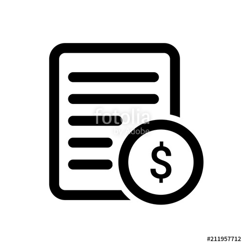 500x500 Billing Vector Icon, Invoice Symbol Simple, Flat Design For Web