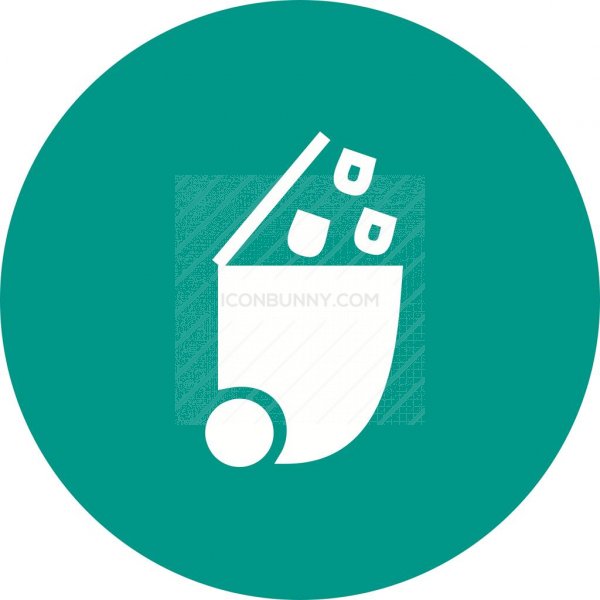 600x600 Recycle Bin Flat Round Icon