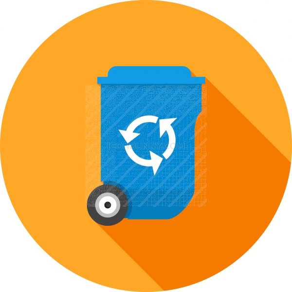 600x600 Recycle Bin Flat Shadowed Icon